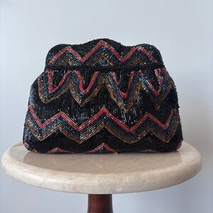 Vintage ‘La Regale’ Multi Color Hand Beaded Luxe Clutch